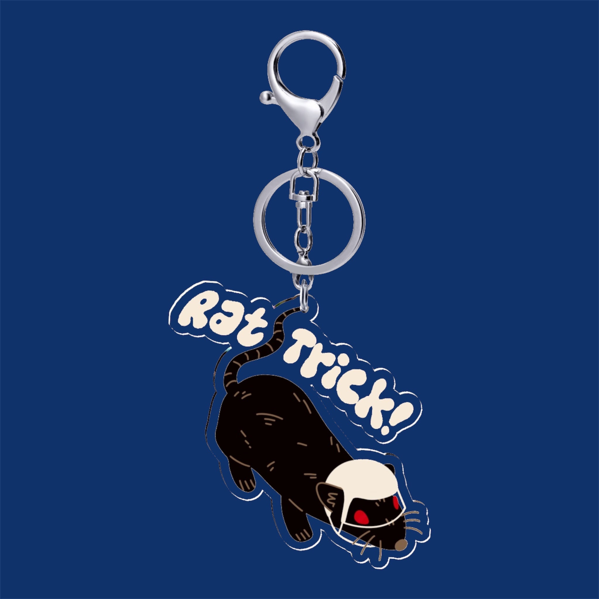 Rat Trick! | Hockey Keychain